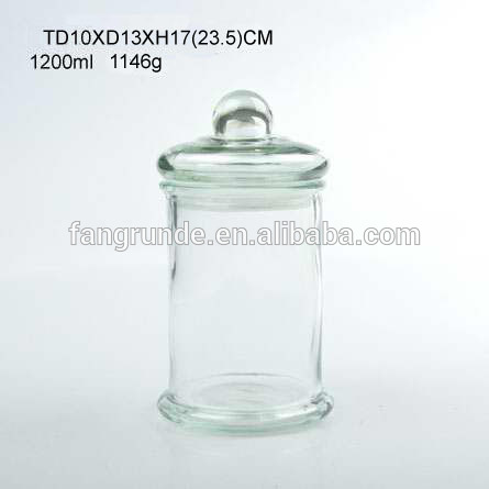 1.2L round shape wholesale Glass Storage Jar for candy