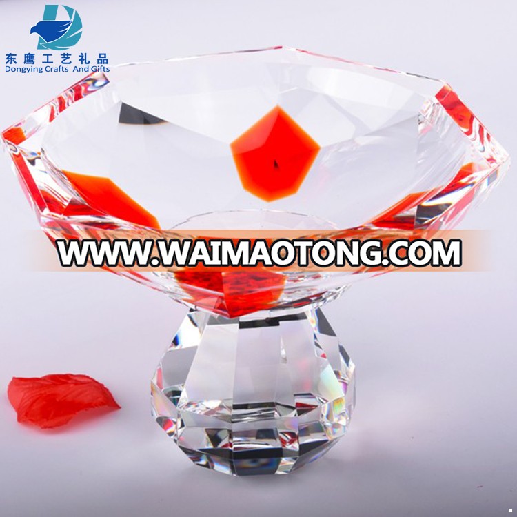 2019 New Design Sparkling Clear Crystal Glass Fruit Plate