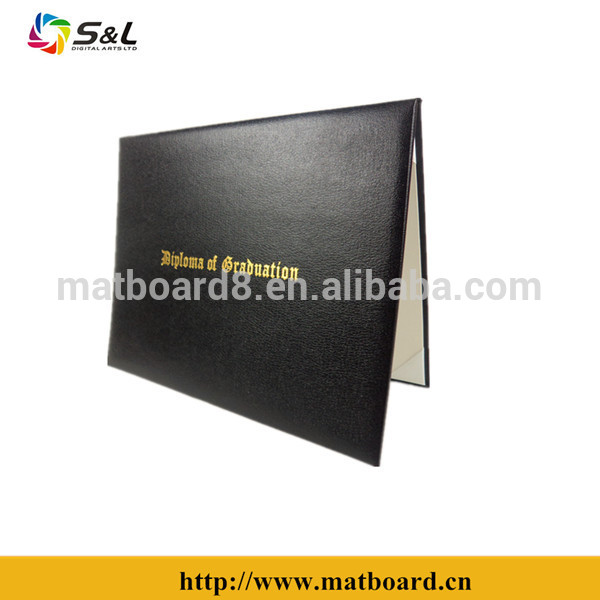 leatherlike diploma ceritificate folder with hot stamp foil logo