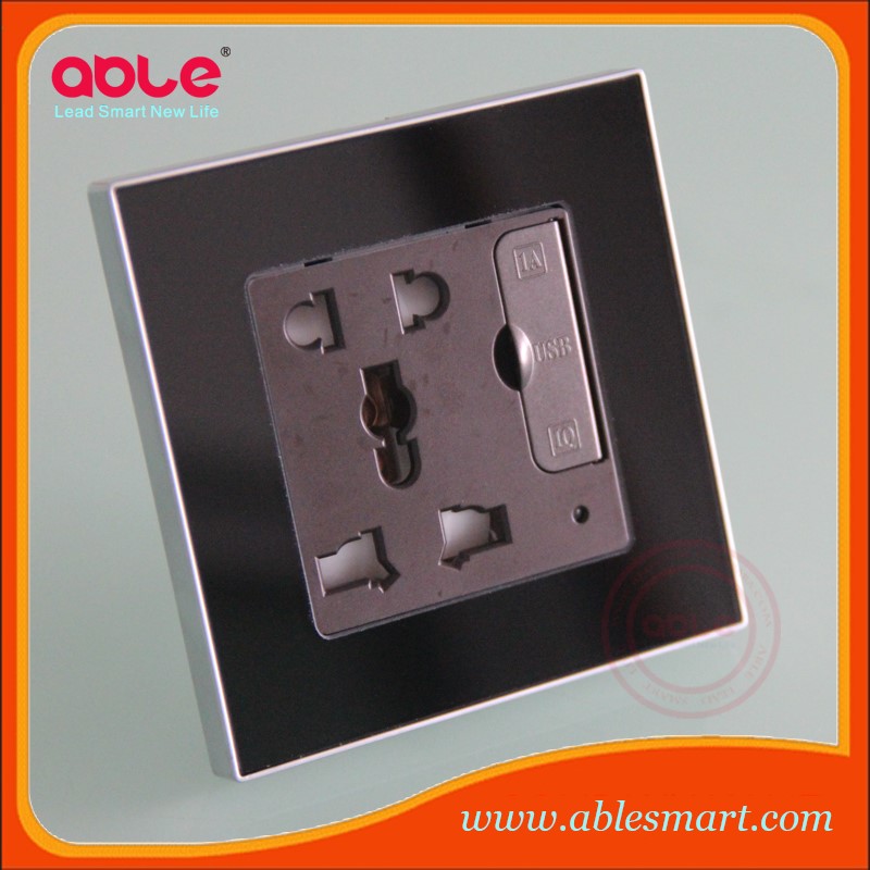 2017 US/ EU standard glass panel wall socket