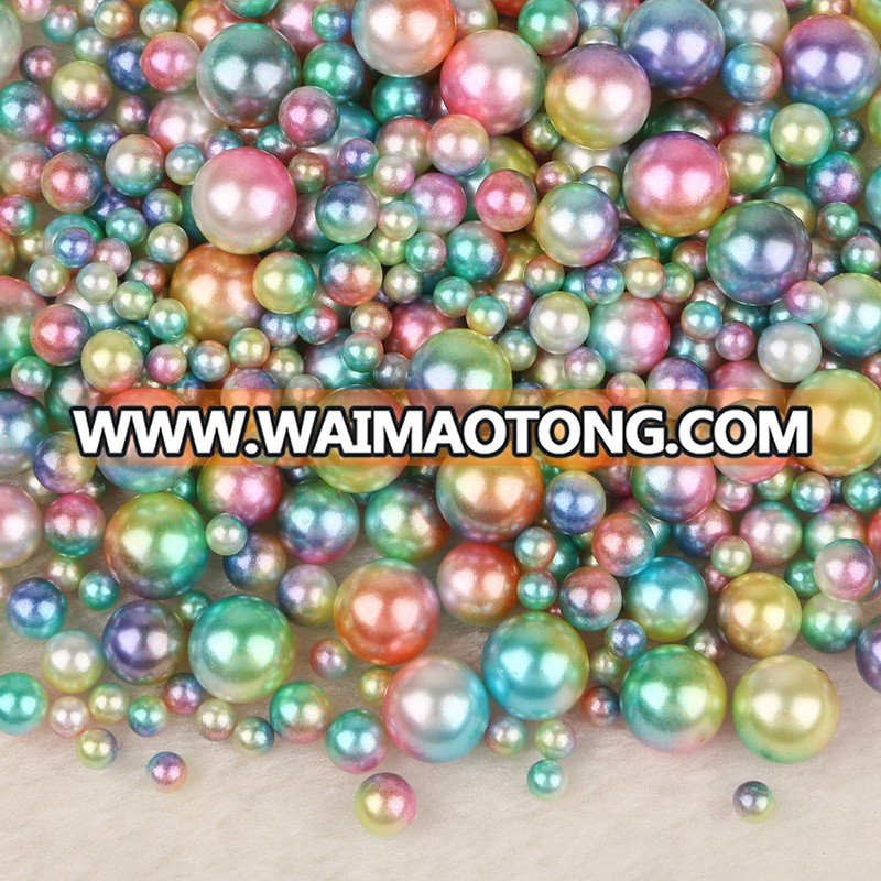 Mixed Color No Hole ABS Round Pearls Imitation Pearl Beads