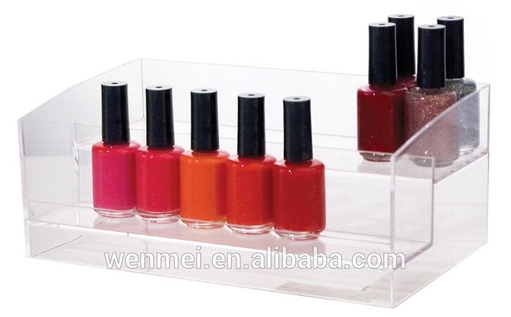 Hot sale 2-tire clear acrylic display stand for nail polish