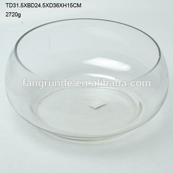 round shape transparent large size Glass Fish Pot