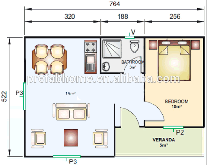 Steel frame modular luxury prefabricated  villa house