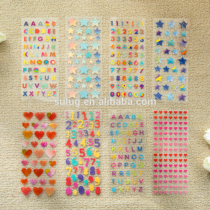 Pvc Transparent Korean Stickers Papers Flakes Kids Decorative For Cards Stationery