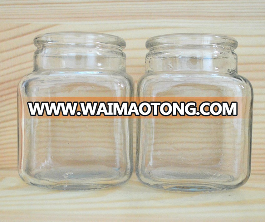 Cheap Clear Small Square Glass Candy Bottle Container