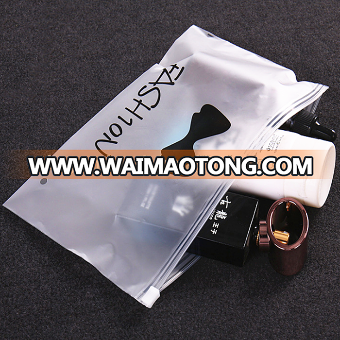 Poly Matt Surface Semi Transparent PE Bags Packaging With Slider Zipper Closure