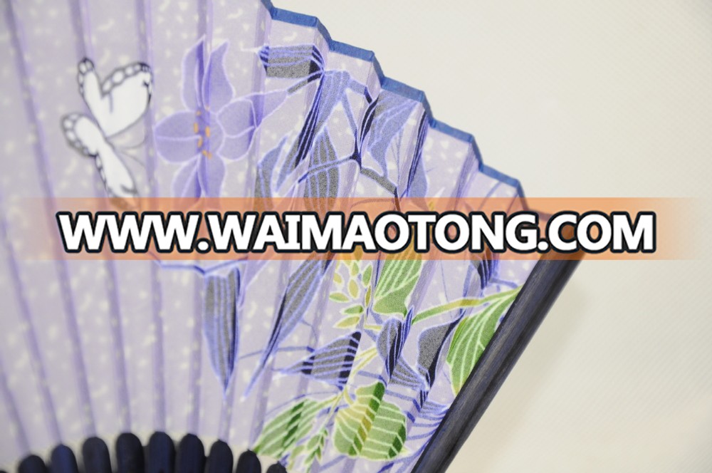 customerized elegant purple Japanese bamboo hand fan