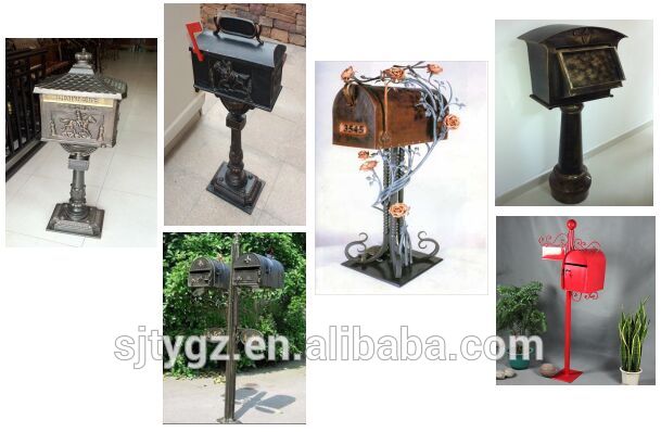 Wrought iron/cast iron/cast aluminum standing mailbox from Guangzhou