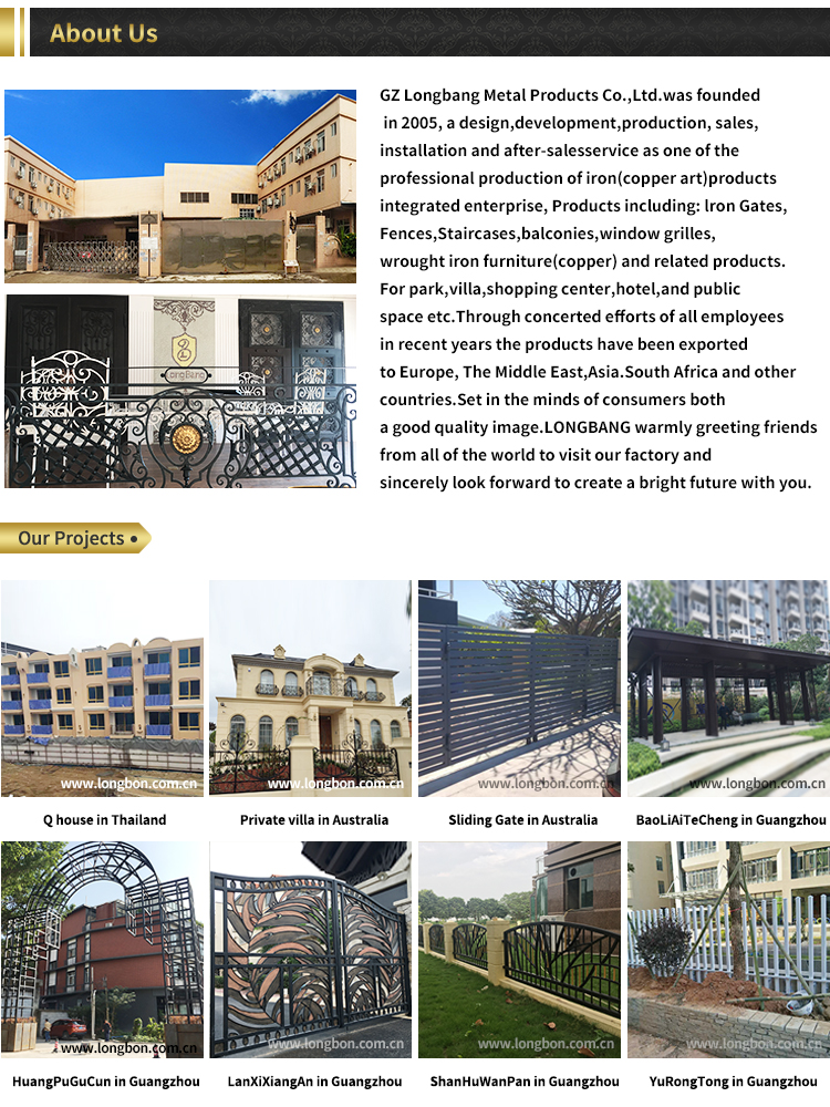 Steel wrought iron sliding gate design heavy duty