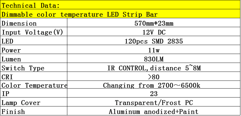 color changing program aluminum profile led strip bar light