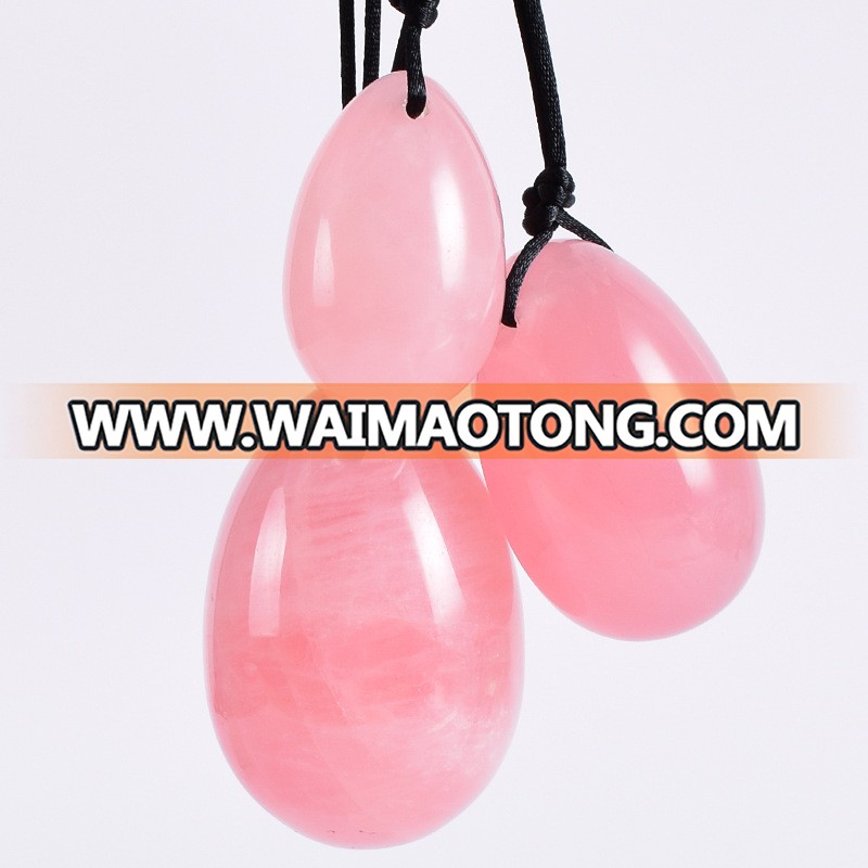 Wholesale High Quality Natural rose Obsidian white Quartz Crystal Yoni Egg For Kegel Vagina Exercise