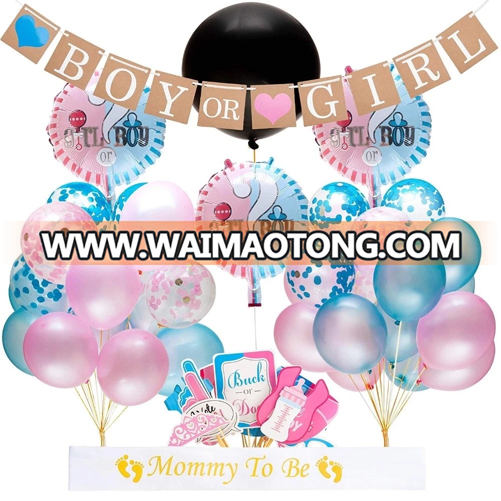 Baby Gender Reveal Party Decorations Paper Tissue Fans Gender Reveal Party Supplies