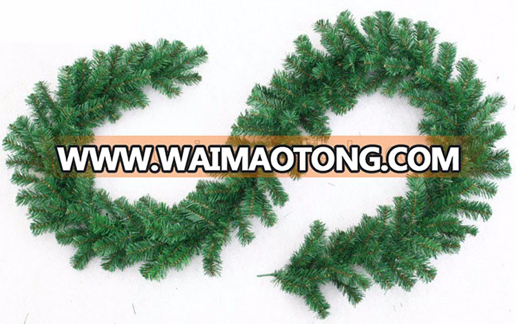 Factory artificial christmas garland christmas wreath for door green hanging decorations