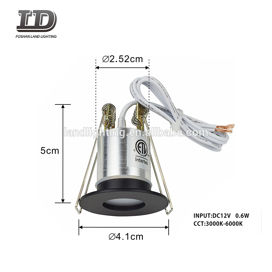 12V Under Cabinet LED Lights Recessed Mini Downlight for Indoor with Hard Wired Cable for Stair Step Furniture Showcase Lighting