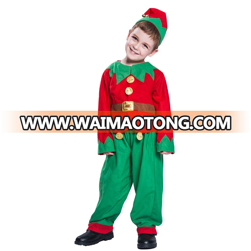 2018 Hot Santa Claus Boy Jacket Pants Hat Cosplay Set Costume