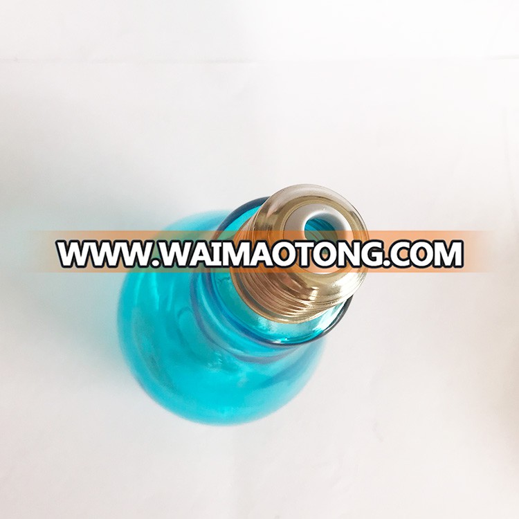 Bulb shaped juice colored glass bottle with screw cap