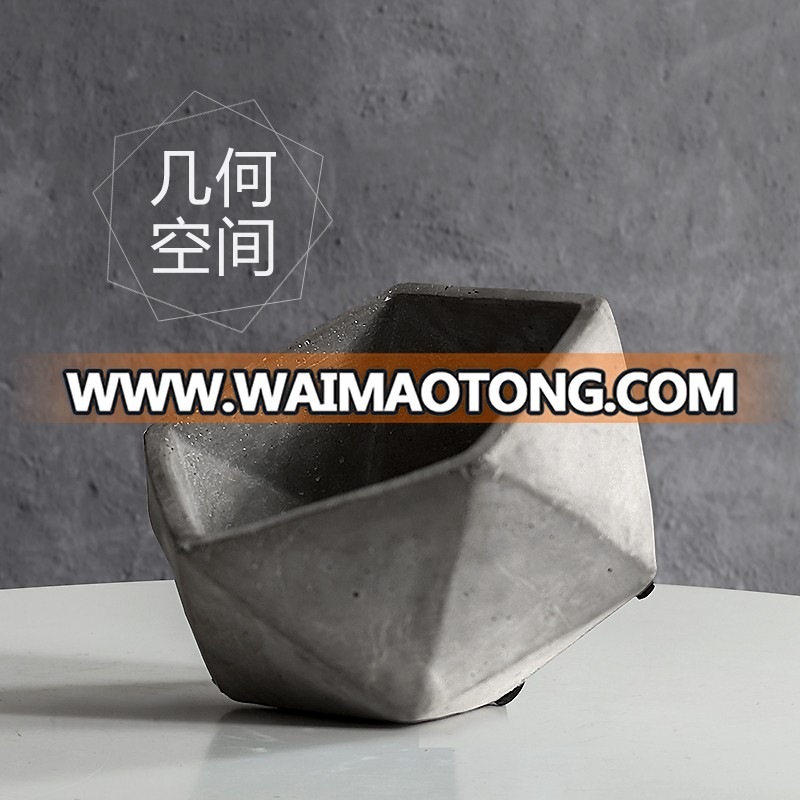 Various sizes direct factory handmade cement garden flower pot for wholesale