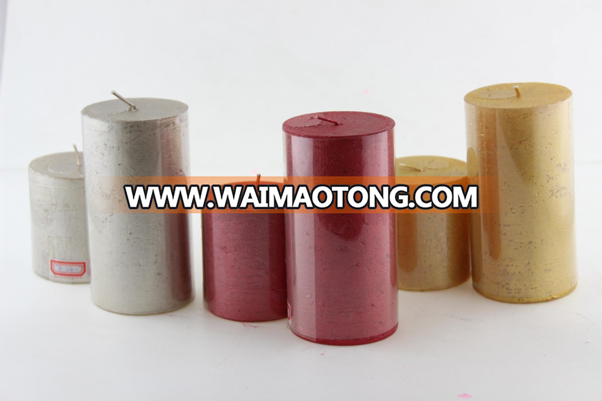 Special design decorative long burning time paraffin wax pillar candles for church decoration