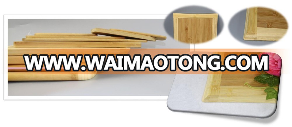 Eco-friendly rectangular kitchen bamboo chopping board set