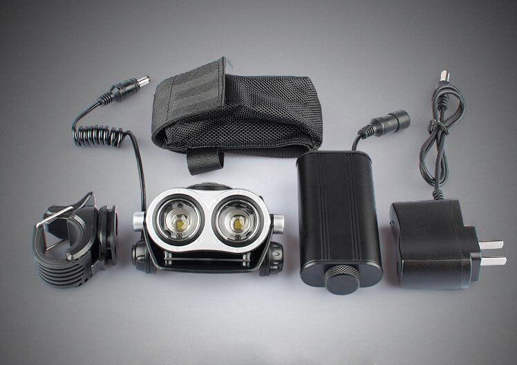 High-power LED rechargeable double-headed headlights T6 outdoor riding light