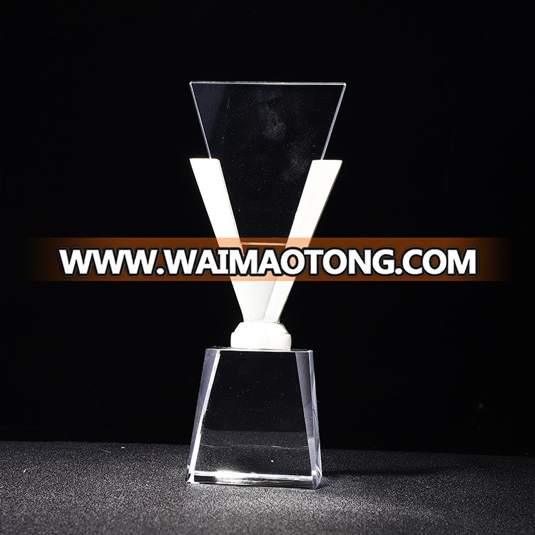 Wholesale crystal trophy glass cheap crystal award custom  trophy crystal award