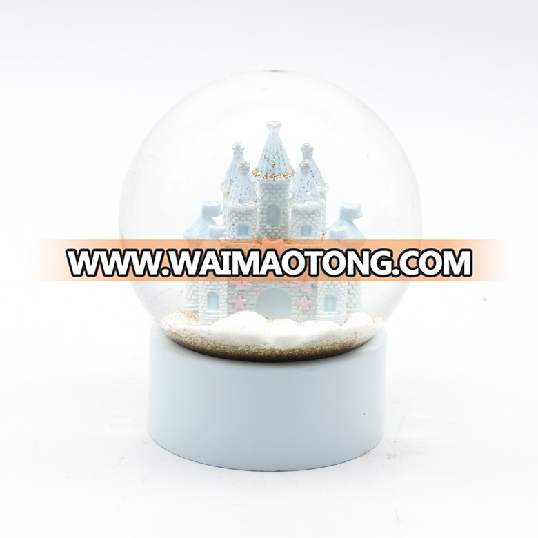 Custom made high quality birthday girl's gift dreamlike castle glass snow globe