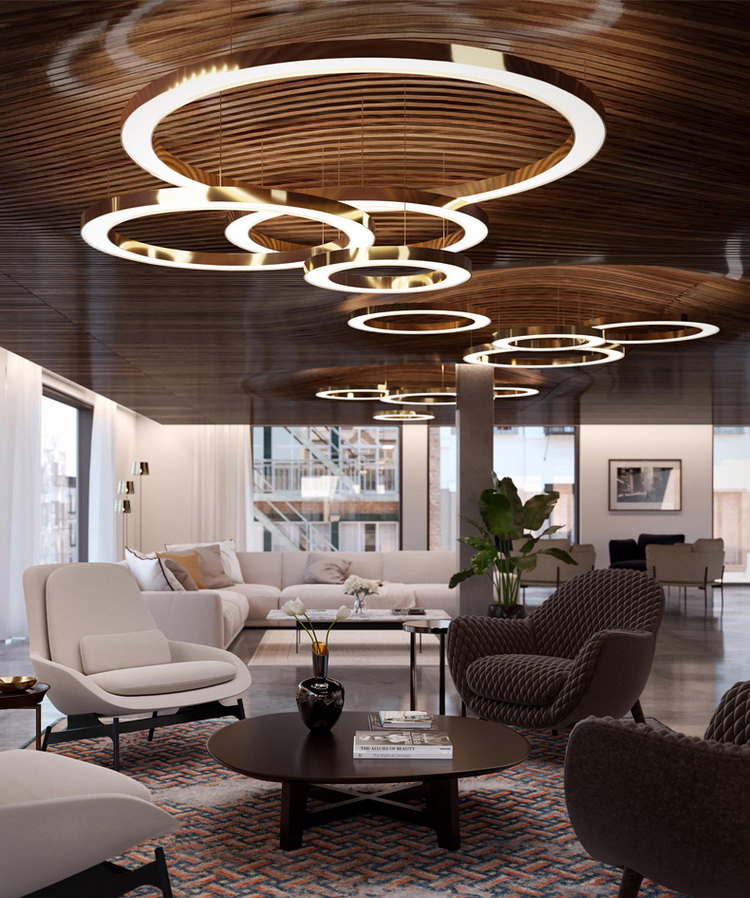 Modern nordic pendant lights ceiling led circle adjustable chandelier ring lamp for home Restaurant Hotel Indoor Decorative lamp