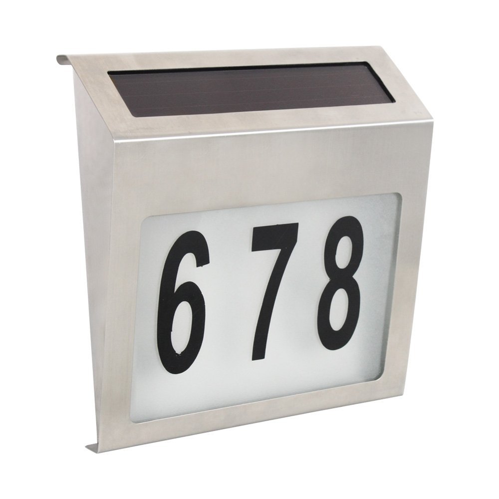 quality solar number light address sign Doorplate lighting outdoor wall