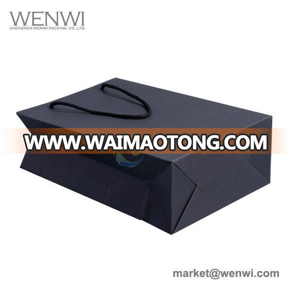 Luxury Bulk Different Size Foldable Recycle Plain Black Paper Shopping Bag