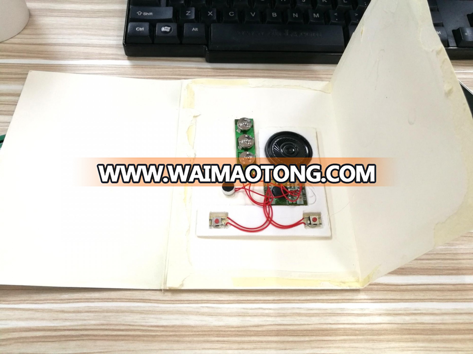 OEM/ODM  led flashing recordable and play back sound module for greeting card