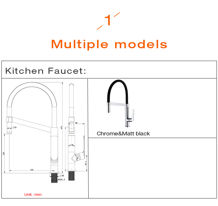 New design brass pull down  kitchen sink faucet