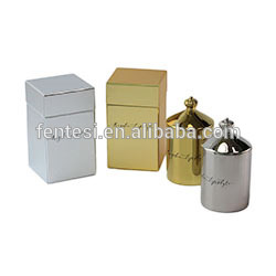 Wholesale custom embossed pattern ceramic jar scented candle with private label gift box