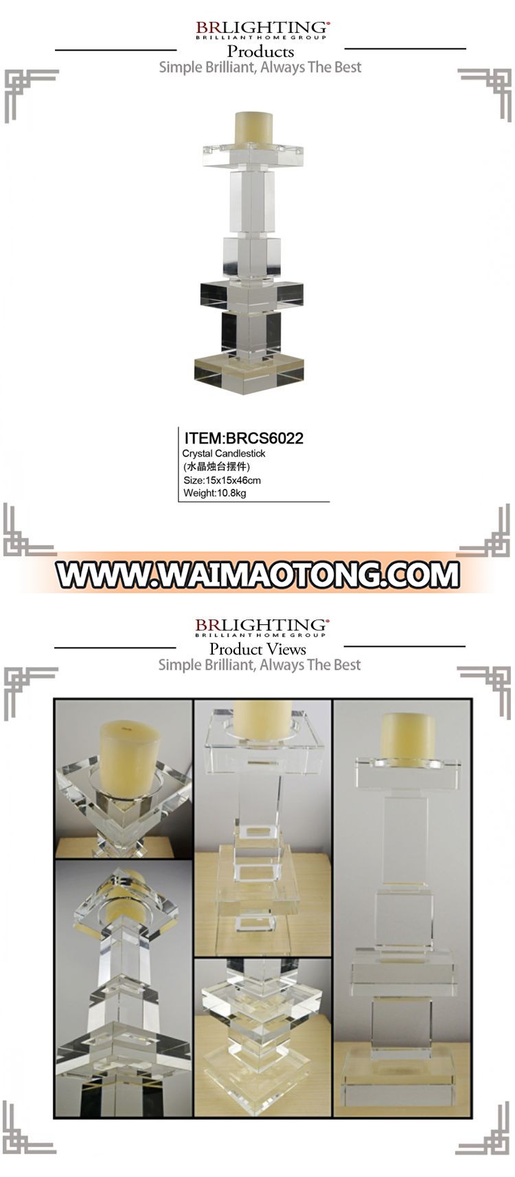 Zhongshan supplier single crystal candlestick