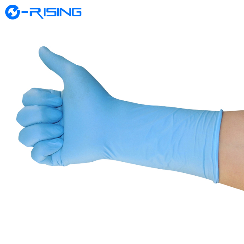 Blue Non-Medical Disposable Powder Free examination industrial nitrile gloves