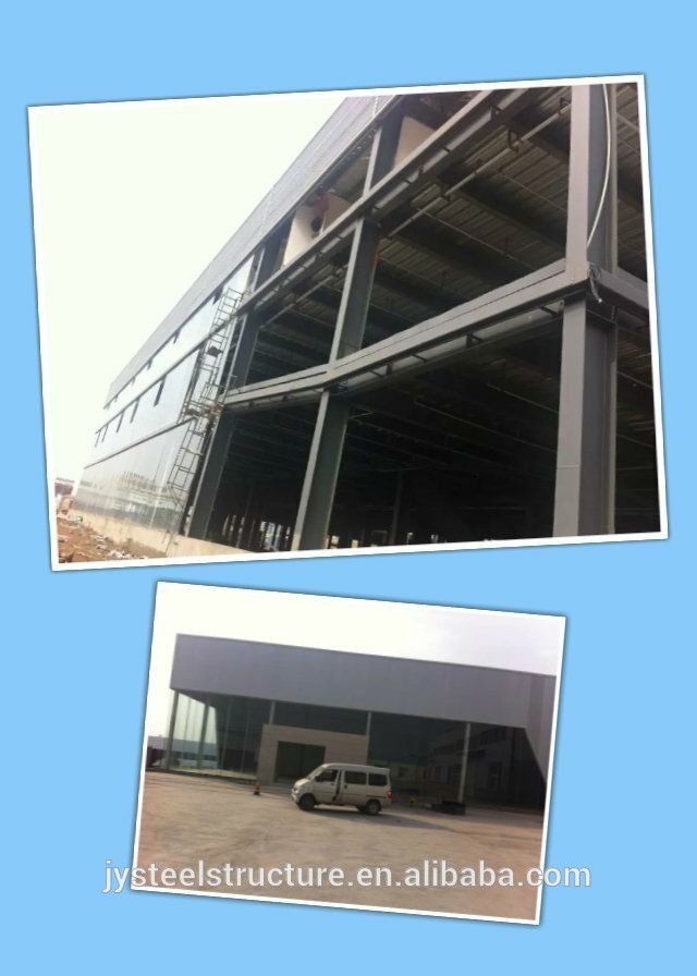 Two Storey Prefabricated Steel structure warehouse/ glass curtain wall car exhibition building