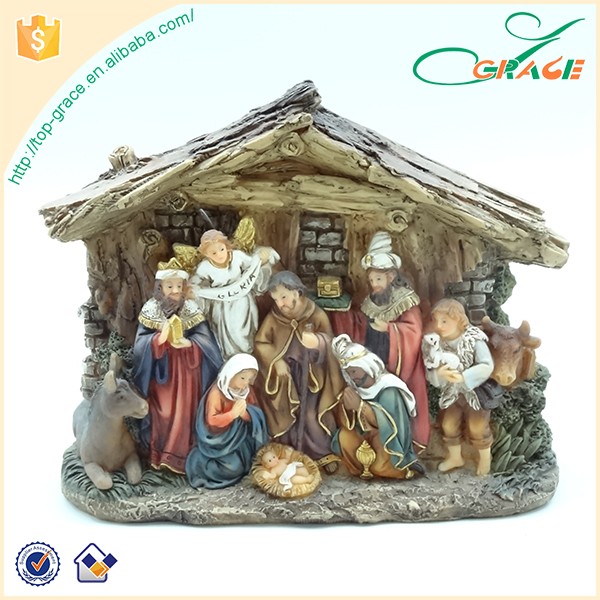 New cheap resin christmas nativity set