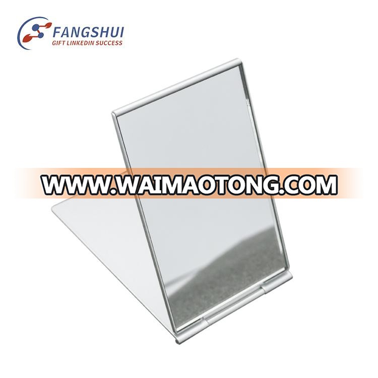 Wholesale promotional item super ultrathin aluminum rectangular pocket makeup cosmetic mirror