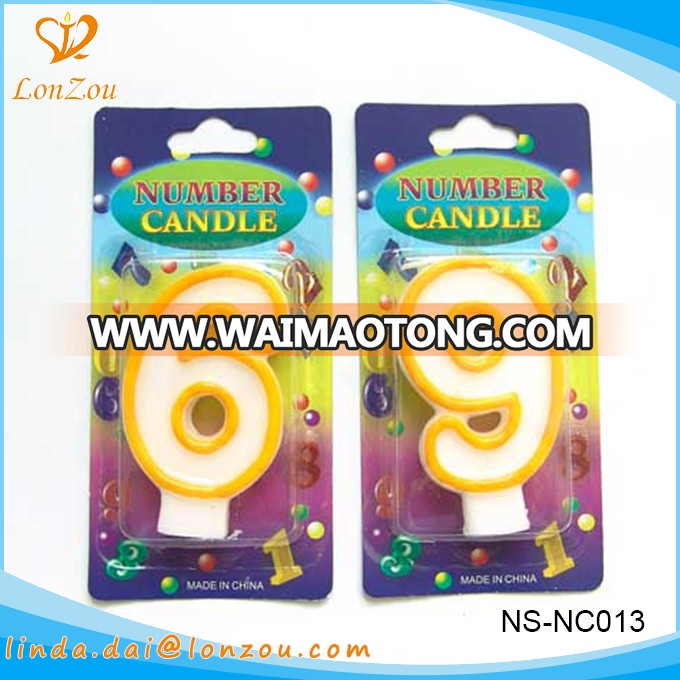 Candle number multi-colored decorative oem birthday number candle for children