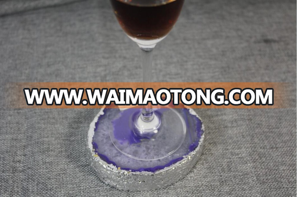 gold plated thick coaster agate coaster