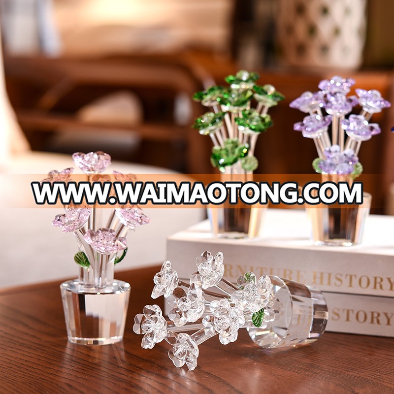 New Design Glass Crystal Flower Model Wedding party favor