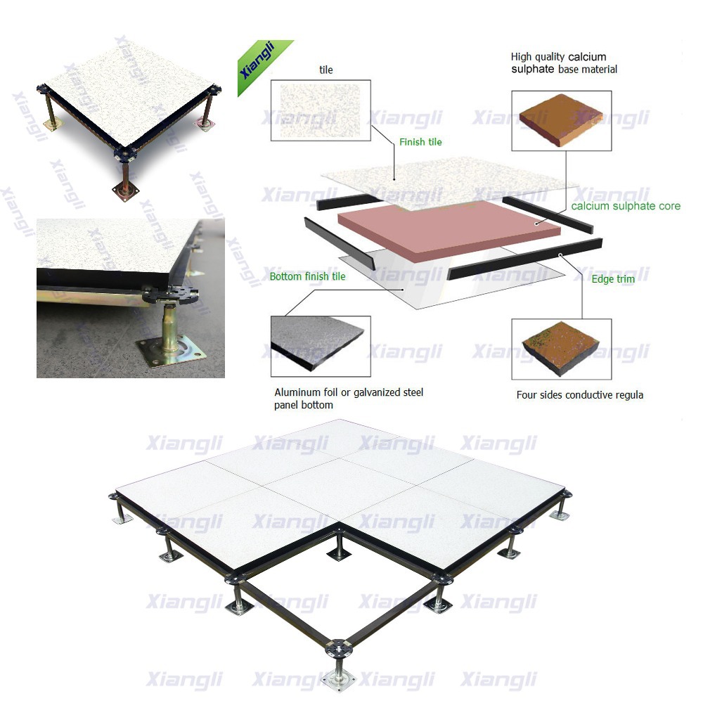 anti static calcium sulphate date center raised flooring