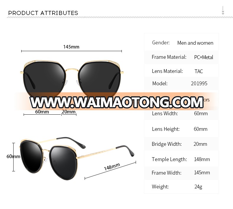 Retro Alloy Frame Brand Design TAC Polarized Sunglasses