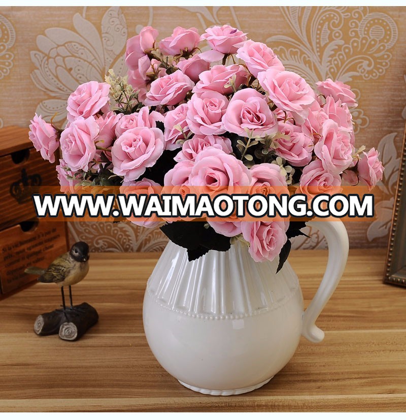 Factory 6 branches 12 heads small rose home decoration artificial flower