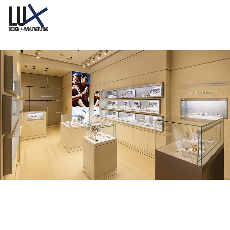 Wholesale Jewelry Shop Furniture Design Glass Display Showcase LED Jewellery Shop Display For Sale