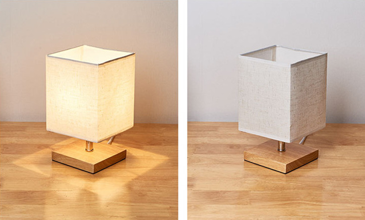 Modern Small Night Light Wooden Fabric Simple Desk Lamp For Bedroom