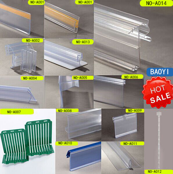 Popular Supermerket Flat Surface Shelf Semicircle Price Label Holder PVC Plastic Price tag label holder strip