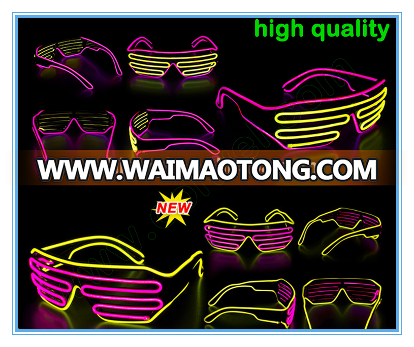 factory price cool sound activated el wire sun glasses for gift items