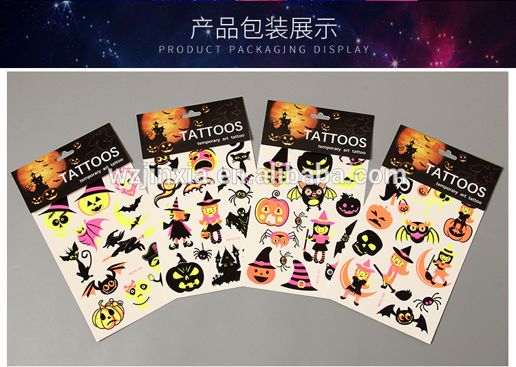 Hot sale Fluorescent body temporary tattoo sticker