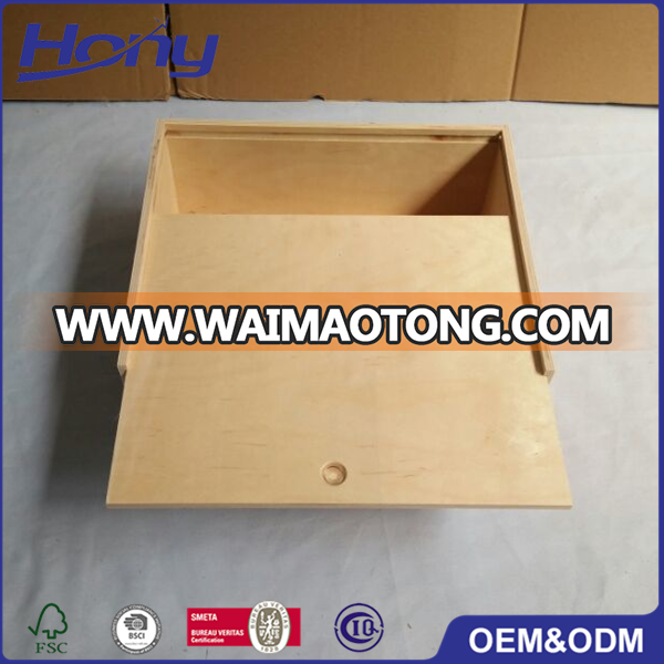 Plain Unfinished Plywood Packaging Box Gift with Lid for Jewelry Bangle